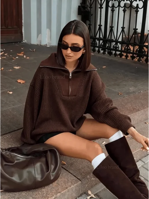 Свитер оверсайз на молнии LILOOBRAND